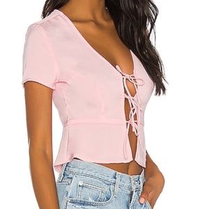 Superdown Ciara Tie Front Top